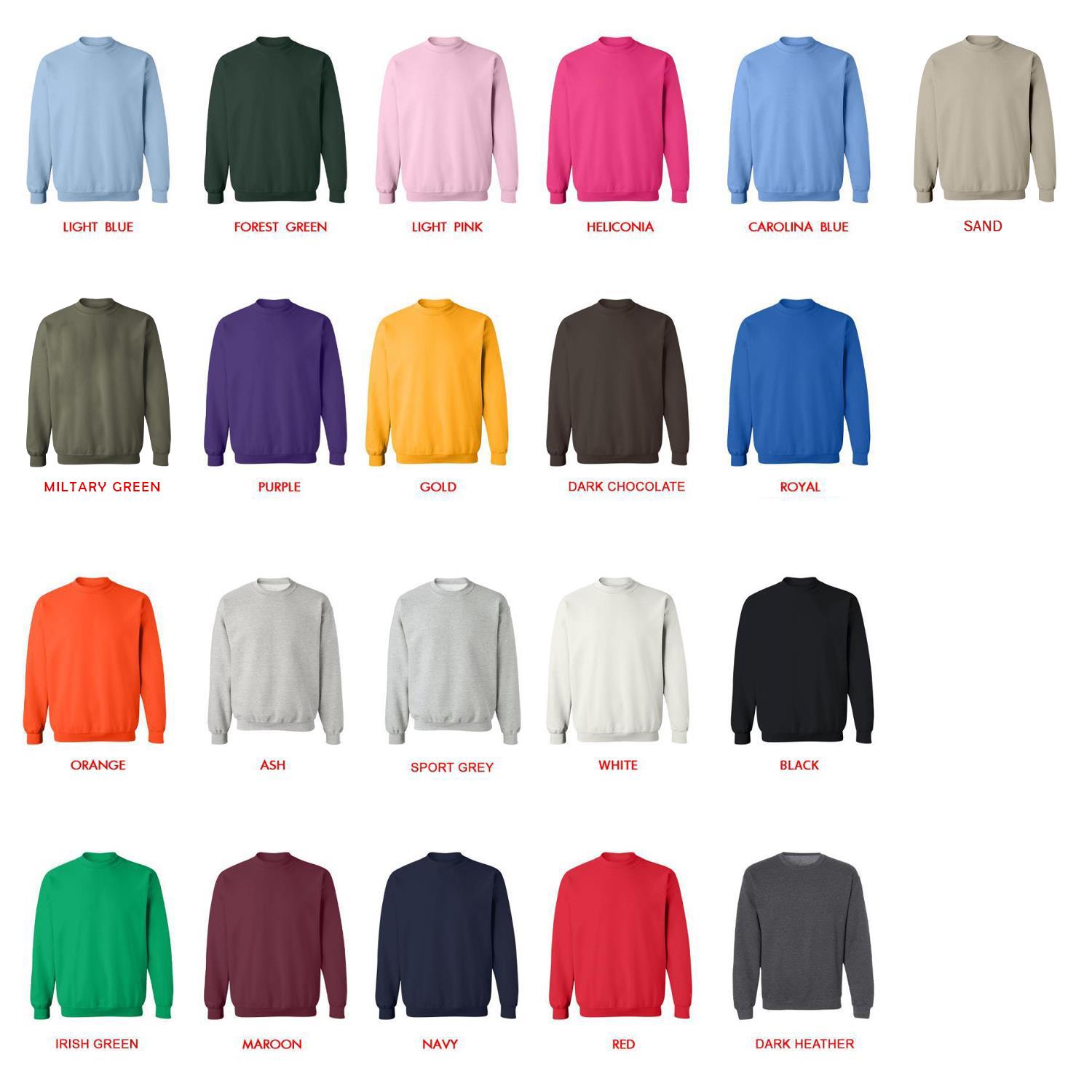 sweatshirt color chart - Pompom Purin Store