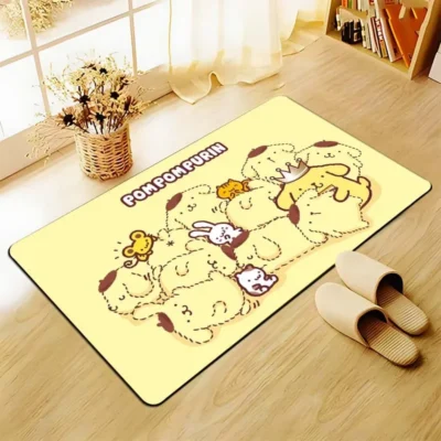 Cute Anime Dog PomPomPurin Carpet Non slip Bathroom Rug Rectangle Flannel Bath Mat Japanese Anime Living 10 - Pompom Purin Store