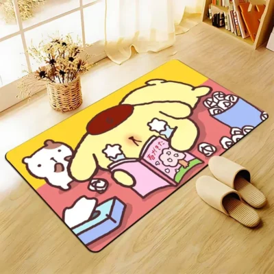 Cute Anime Dog PomPomPurin Carpet Non slip Bathroom Rug Rectangle Flannel Bath Mat Japanese Anime Living 12 - Pompom Purin Store