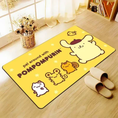Cute Anime Dog PomPomPurin Carpet Non slip Bathroom Rug Rectangle Flannel Bath Mat Japanese Anime Living 13 - Pompom Purin Store