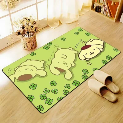 Cute Anime Dog PomPomPurin Carpet Non slip Bathroom Rug Rectangle Flannel Bath Mat Japanese Anime Living 9 - Pompom Purin Store