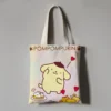 Kawaii Sanrio Anime Canvas Tote Bag Cute Pompompurin Cartoon Summer Portable Shopping Bag Originality Children Gifts - Pompom Purin Store