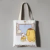 Kawaii Sanrio Anime Canvas Tote Bag Cute Pompompurin Cartoon Summer Portable Shopping Bag Originality Children Gifts 12 - Pompom Purin Store