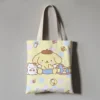 Kawaii Sanrio Anime Canvas Tote Bag Cute Pompompurin Cartoon Summer Portable Shopping Bag Originality Children Gifts 15 - Pompom Purin Store