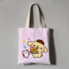 Kawaii Sanrio Anime Canvas Tote Bag Cute Pompompurin Cartoon Summer Portable Shopping Bag Originality Children Gifts 5 - Pompom Purin Store