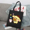 Sanrio Pompompurin Cartoon Print Tote Bag Fashion Women Handbag Girls Shoulder Storage Bags Canvas Travel Ladies 17 - Pompom Purin Store