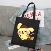 Sanrio Pompompurin Cartoon Print Tote Bag Fashion Women Handbag Girls Shoulder Storage Bags Canvas Travel Ladies 18 - Pompom Purin Store