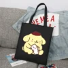 Sanrio Pompompurin Cartoon Print Tote Bag Fashion Women Handbag Girls Shoulder Storage Bags Canvas Travel Ladies 19 - Pompom Purin Store