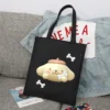 Sanrio Pompompurin Cartoon Print Tote Bag Fashion Women Handbag Girls Shoulder Storage Bags Canvas Travel Ladies 23 - Pompom Purin Store
